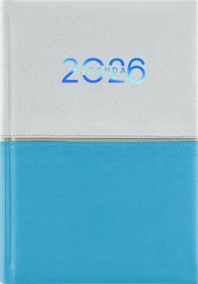 Naptár, tervező, B6, heti, DAYLINER "Contrast", fehér-világoskék