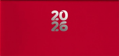 Zsebnaptár, fekvő elrendezésű, DAYLINER, "Pannon", piros