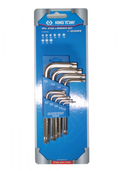 9 részes torxvégű. imbuszkulcs készlet T10-T50.   20309PR