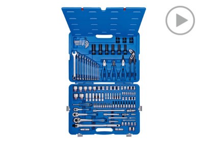 119 részes 1/4"&amp;3/8"&amp;1/2"-os 6* vegyes szerszámkészlet műanyag kofferben 9519MR50